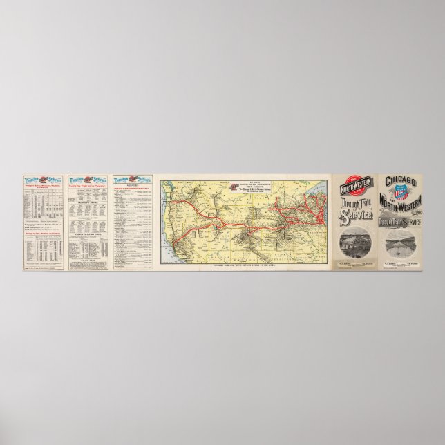 Poster Através do serviço de comboios de Chicago (Frente)