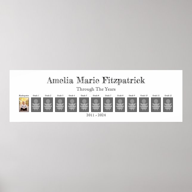 Poster Através Dos Modelos De Fotografia Do Nível K 12 (Frente)