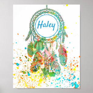 Poster Atrelho de sonhos personalizado com respingos