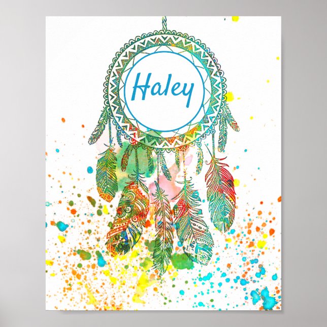 Poster Atrelho de sonhos personalizado com respingos (Frente)