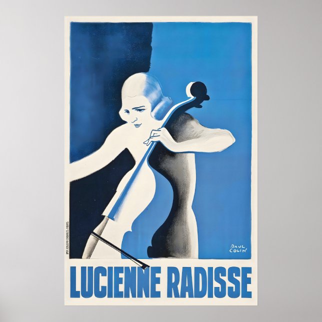 Poster Atriz Francesa Lucienne Radisse Vintage (Frente)