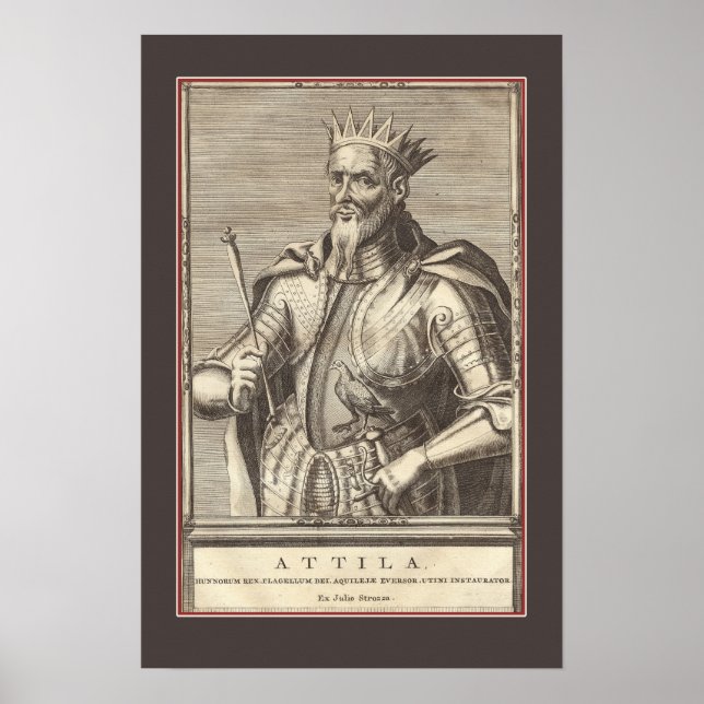 Póster Attila The Hun, flagelo de Deus na fronteira (Frente)