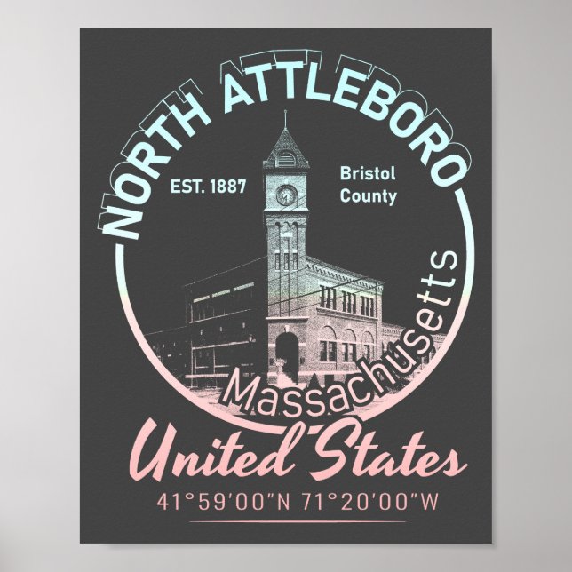 POSTER ATTLEBORO DO NORTE - MASSACHUSETOS (Frente)