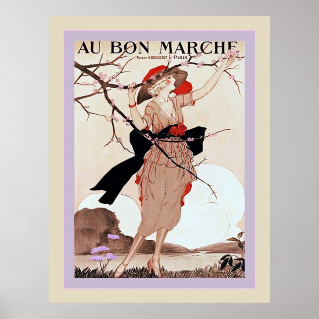 Poster Au Bon Marché ~ Publicidade Vintage (Frente)
