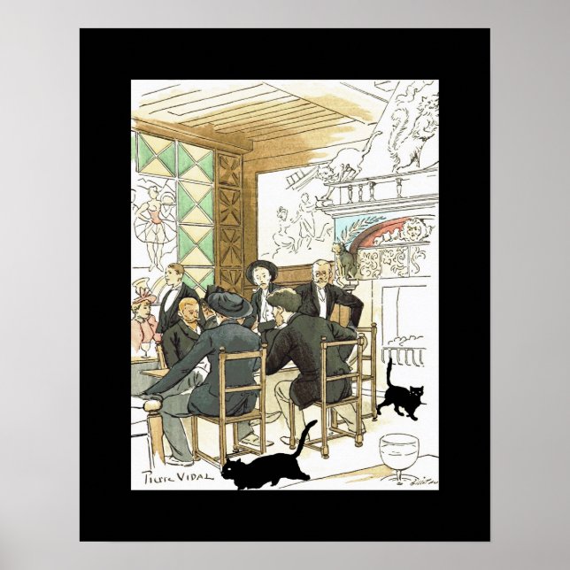 Póster Au Chat Noir ~ No Gato Negro ~ Pierre Vidal (Frente)