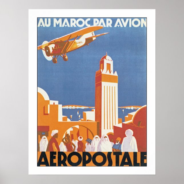 Poster Au Maroc Par Avion (Frente)