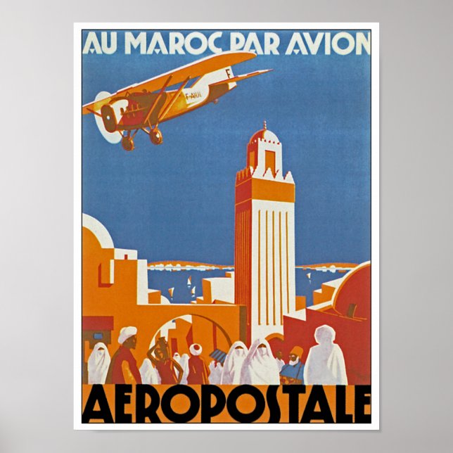 Poster Au Maroc Par Avion (Frente)