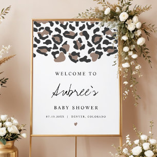 Poster AubREE Boho Leopard Chá de fraldas de boas-vindas
