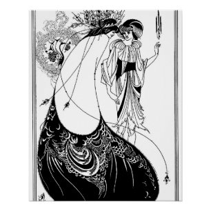 Póster Aubrey Beardsley A Saia do Pavão Art Nouveau