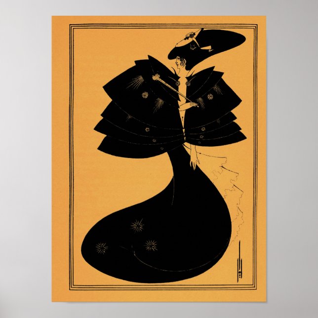 Póster Aubrey Beardsley desenho de Salome (Frente)