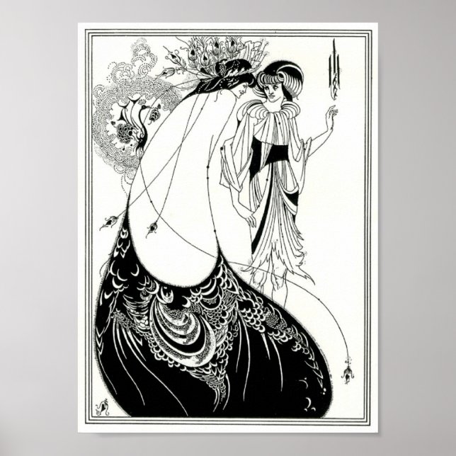 Poster Aubrey Beardsley Peacock Skirt (Frente)