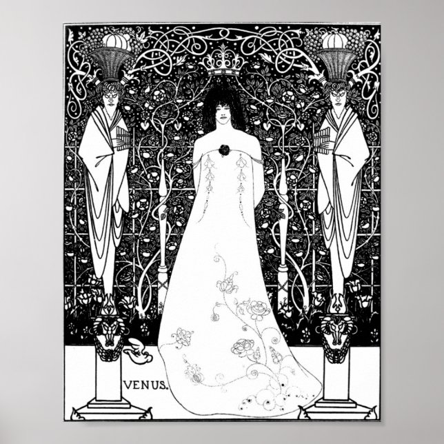 Póster Aubrey Beardsley Venus Entre Deuses Terminais (Frente)