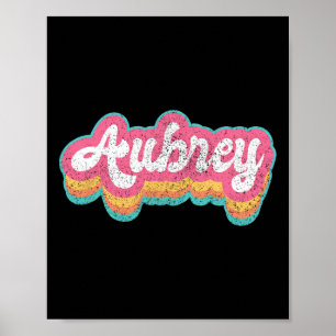 Poster Aubrey First Name Girl Vintage 70s 80s Personalize