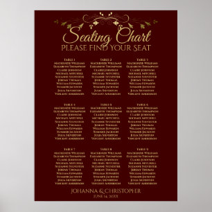 Poster Auburn Brown e Dourado Gráfico de Casamento de Cas