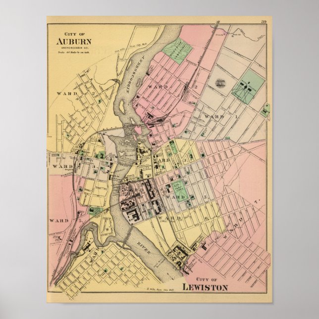 Póster Auburn, Lewiston (Frente)