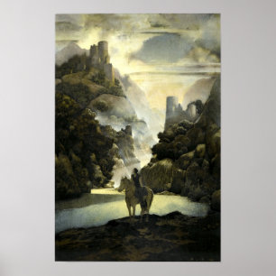 Póster Aucassin busca Nicolette por Maxfield Parrish