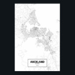 Poster Auckland, Nova Zelândia (preto em branco)<br><div class="desc">Intraiam posters de cidades esboçadas apenas pelas suas estradas em belos detalhes. Direitos autorais de trabalho de arte de roteiros (c)2012 Nicholas Rougeux. Mapear dados fora dos EUA é (c) colaboradores OpenStreetMap (http://www.openstreetmap.org), CC BY-SA (http://creativecommons.org/licenses/by-sa/2.0/). Saiba mais em www.Routelines.com</div>