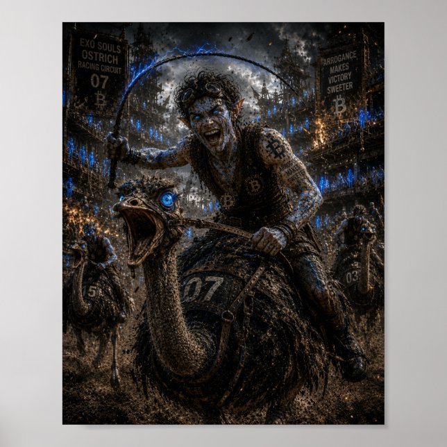 Poster Audácia / Jockey / Corrida de Avestruz (Frente)