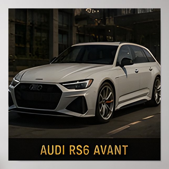 Poster Audi RS6 Avant Desempenho Moderno Wagon Alemã (Frente)