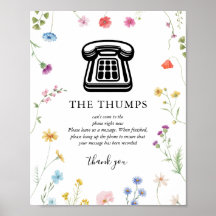 Audio Guest Book Wildflower Sign