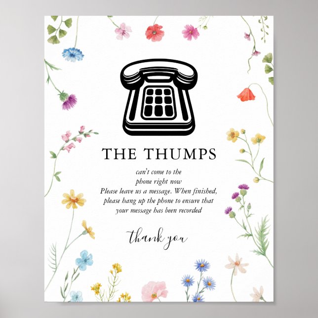 Poster Audio Guest Book Wildflower Sign (Frente)
