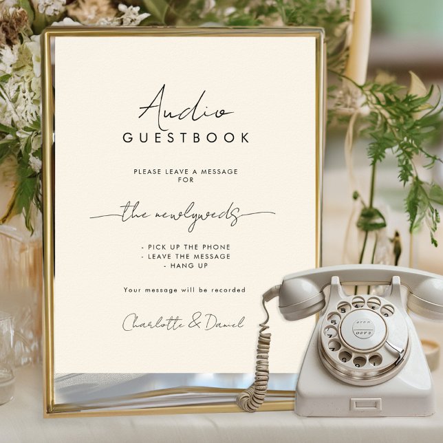 Poster Audio Guestbook | Phone Message Guest Book Sign (Criador carregado)