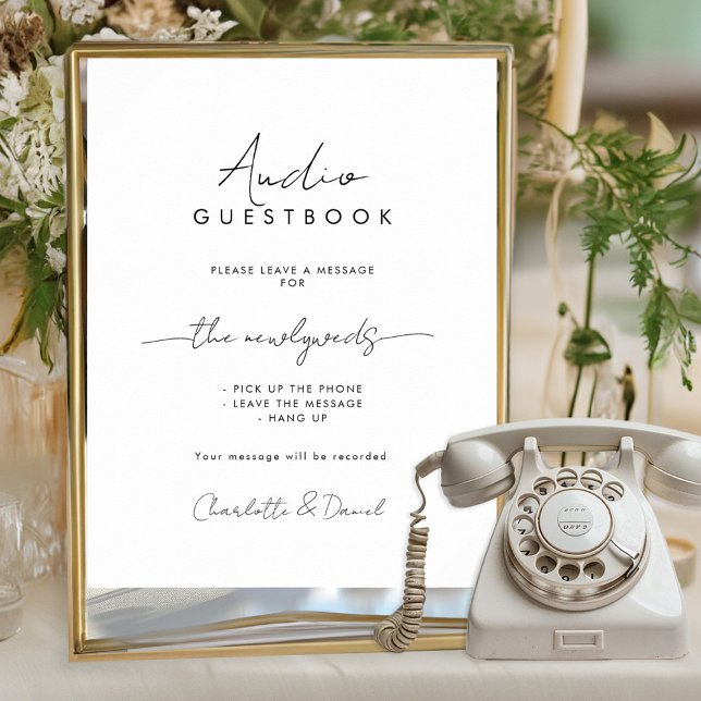 Poster Audio Guestbook | Phone Message Guest Book Sign (Criador carregado)
