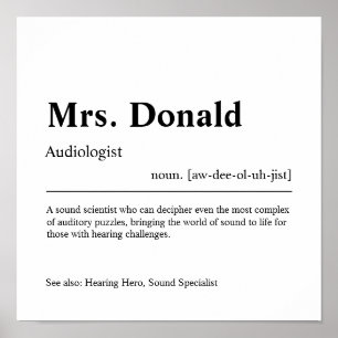 Poster Audiologist Personalized Gift