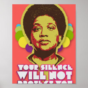 Poster Audre Lorde, Seu Silêncio Não O Protegerá