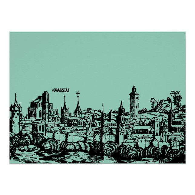 Póster Augsburgo capital alemã da Suábia (Frente)