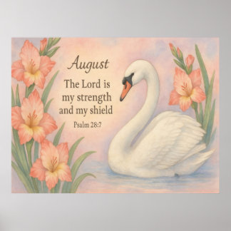 Poster August Flamingo Bible Verse Christian Birth