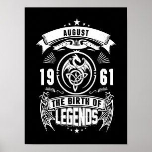 Poster August Gift 1961 Nascimento Das Legendas