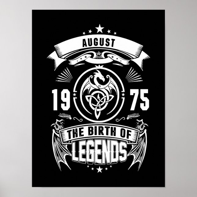 Poster August Gift | 1975 Nascimento Das Legendas (Frente)