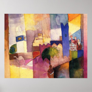 Póster August Macke - aguarela 1914 de Kairouan (iii)