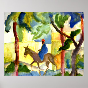 Poster August Macke - Cavaleiro de Burro