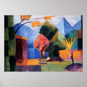 Póster August Macke - jardim no óleo do lago 1913 Thuner