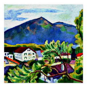 Póster August Macke - Paisagem Primavera em Tegernsee