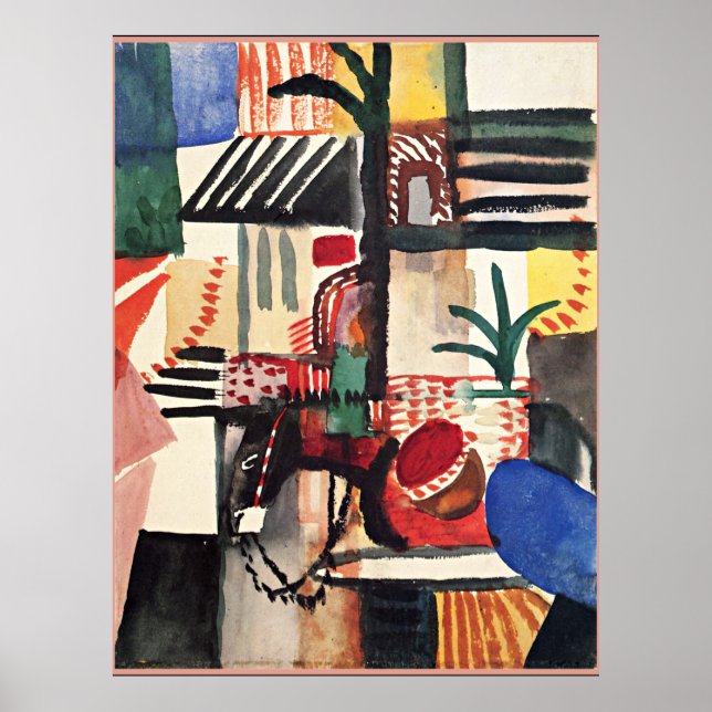 Poster August Macke trabalho de arte, Homem com Donkey (Frente)