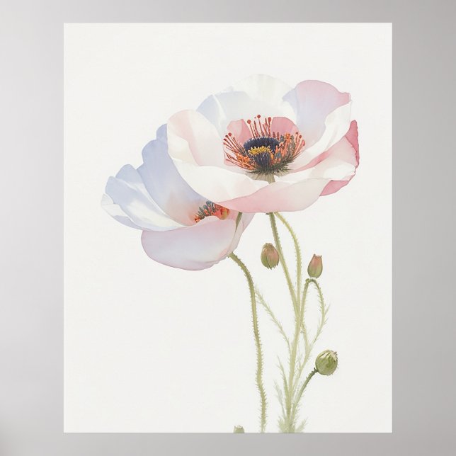 Poster August Poppy Birth Flower (Frente)