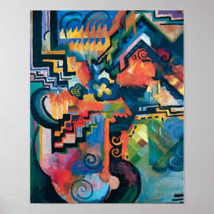 Poster Auguste Macke - Homenagem a Bach Arte Moderna Abst