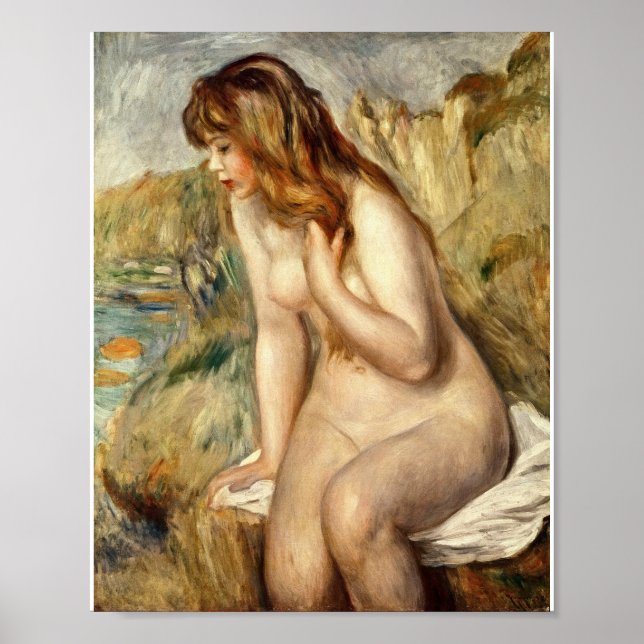 Poster Auguste Renoir - Bather Sentada Em Uma Rocha (Frente)