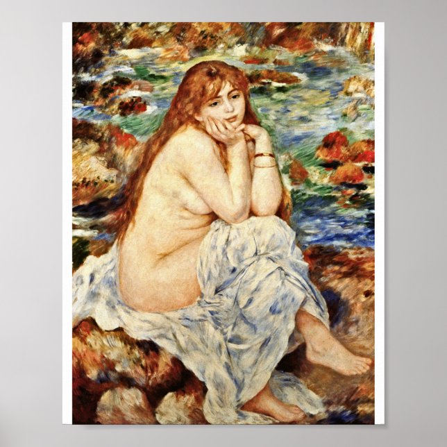 Poster Auguste Renoir - Bather Sentada Num Banco De Areia (Frente)