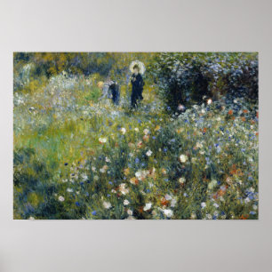 Póster Auguste Renoir - Mulher com Parasol num Jardim