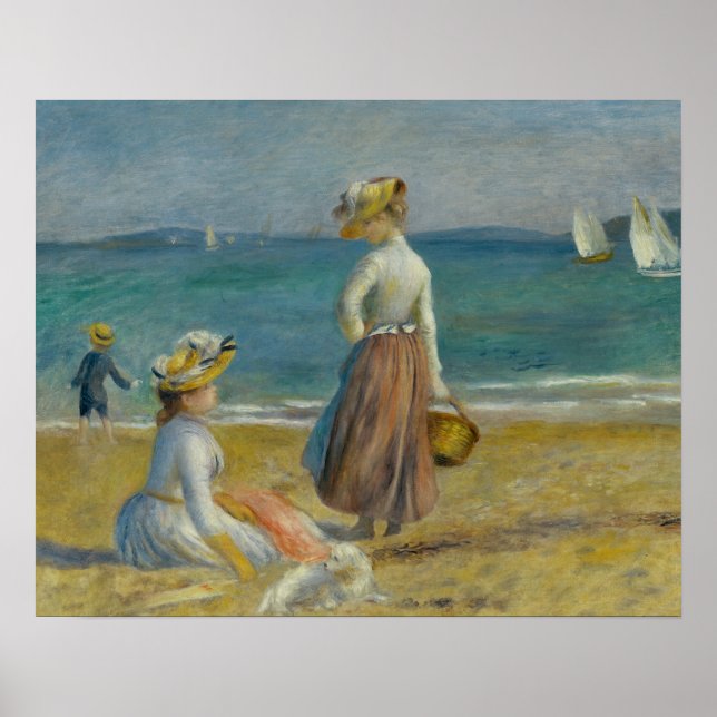 Póster Auguste Renoir - Números na Praia (Frente)