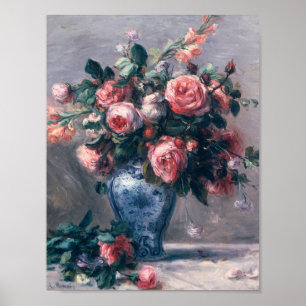 Poster Auguste Renoir - vaso dos rosas