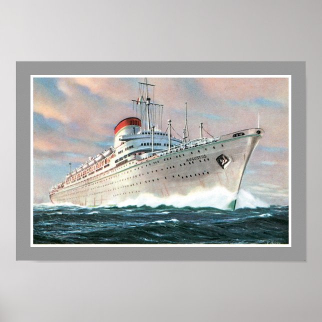 Poster Augustus Line, da Itália (Frente)