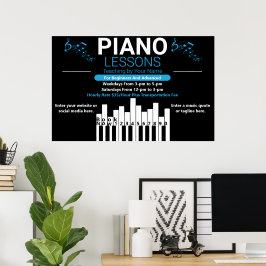 Poster Aulas de Piano Personalizadas Professor de Música 