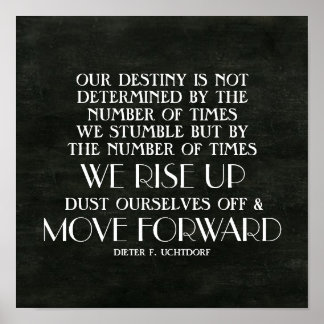 Póster Aumente e mova-se para frente, citação Inspiracion