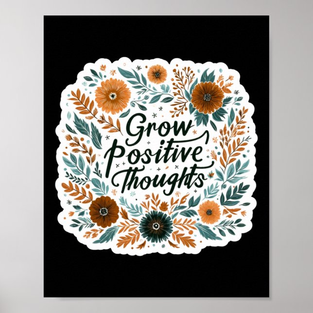 Poster Aumente os pensamentos positivos Saúde mental S In (Frente)