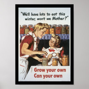 Póster Aumente sua Comida da 2ª Guerra Mundial